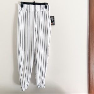 Rawlings White & Blue Pinstripe Baseball Pants